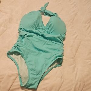 Victoria's Secret Halter One-Piece Swimwear in Aqua